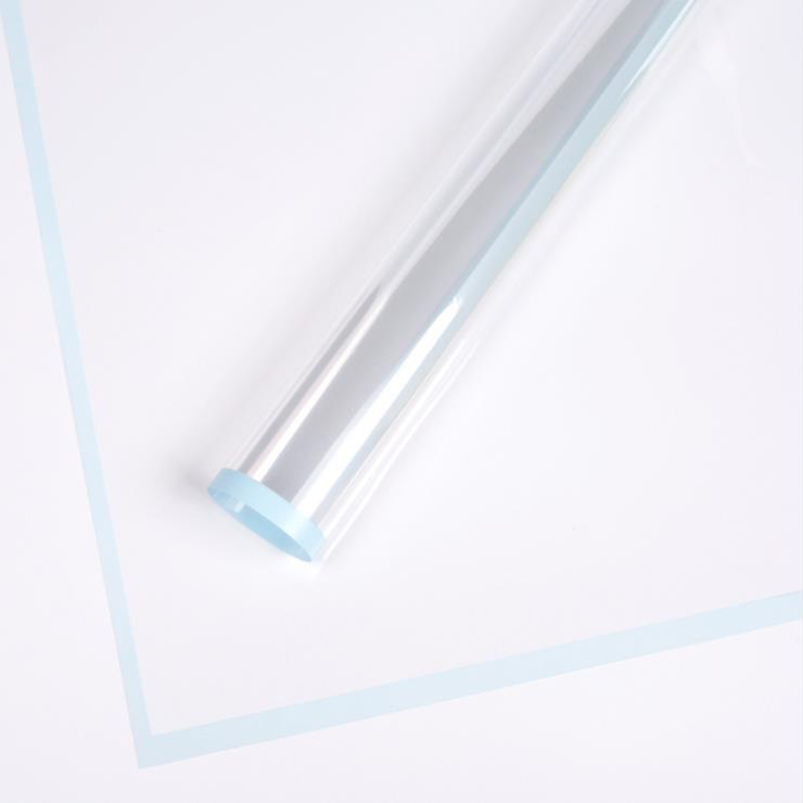 MYHC-15 Hârtie de împachetat cu flori din plastic, cu margine monocromă transparentă