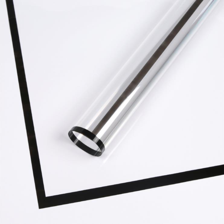 MYHC-15 Hârtie de împachetat cu flori din plastic, cu margine monocromă transparentă
