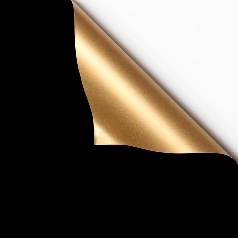 MYHC-17 Hârtie de împachetat cu flori cu o singură față Flash Gold, cu două fețe, dublu culoare, folie perlata