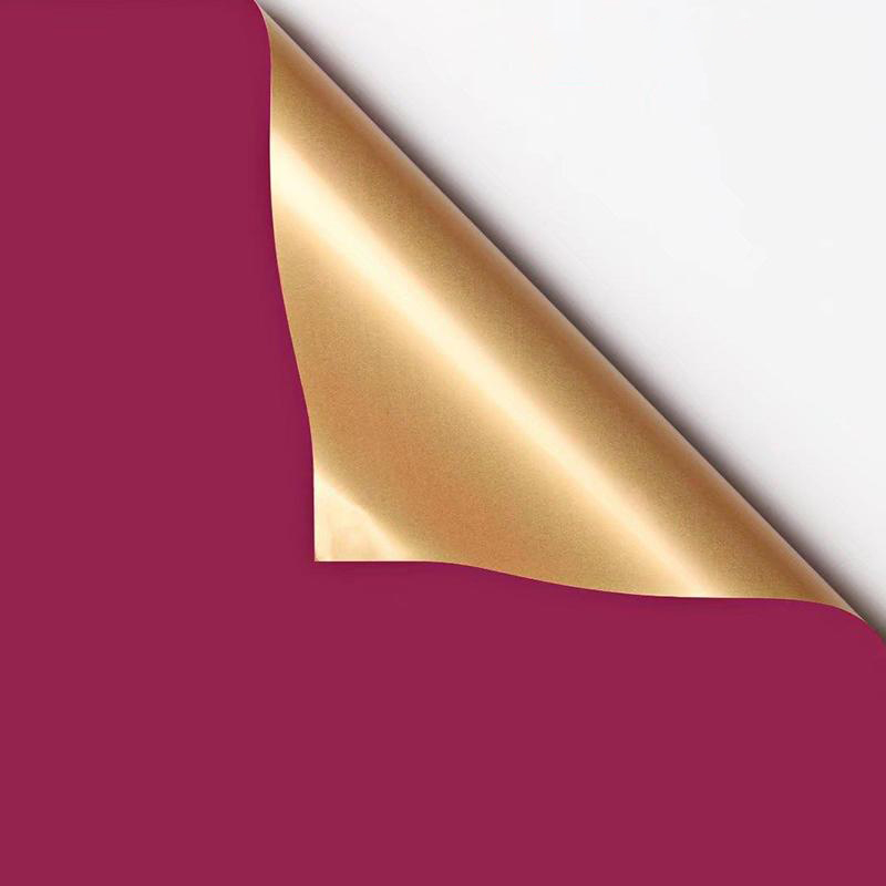 MYHC-17 Hârtie de împachetat cu flori cu o singură față Flash Gold, cu două fețe, dublu culoare, folie perlata