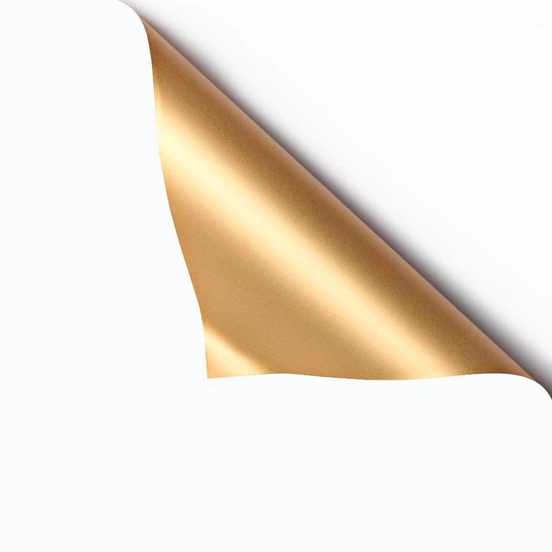 MYHC-17 Hârtie de împachetat cu flori cu o singură față Flash Gold, cu două fețe, dublu culoare, folie perlata