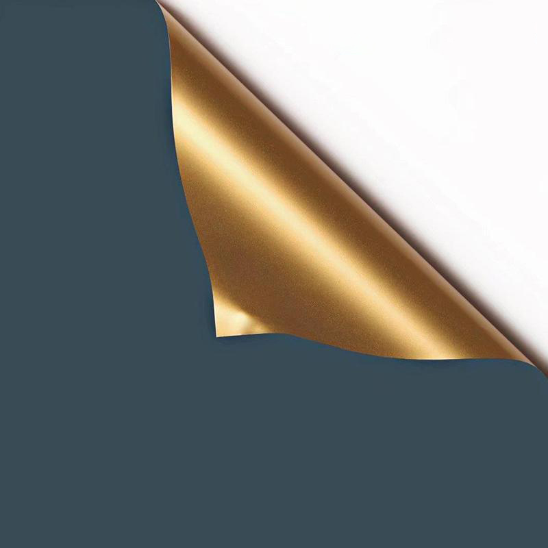 MYHC-17 Hârtie de împachetat cu flori cu o singură față Flash Gold, cu două fețe, dublu culoare, folie perlata