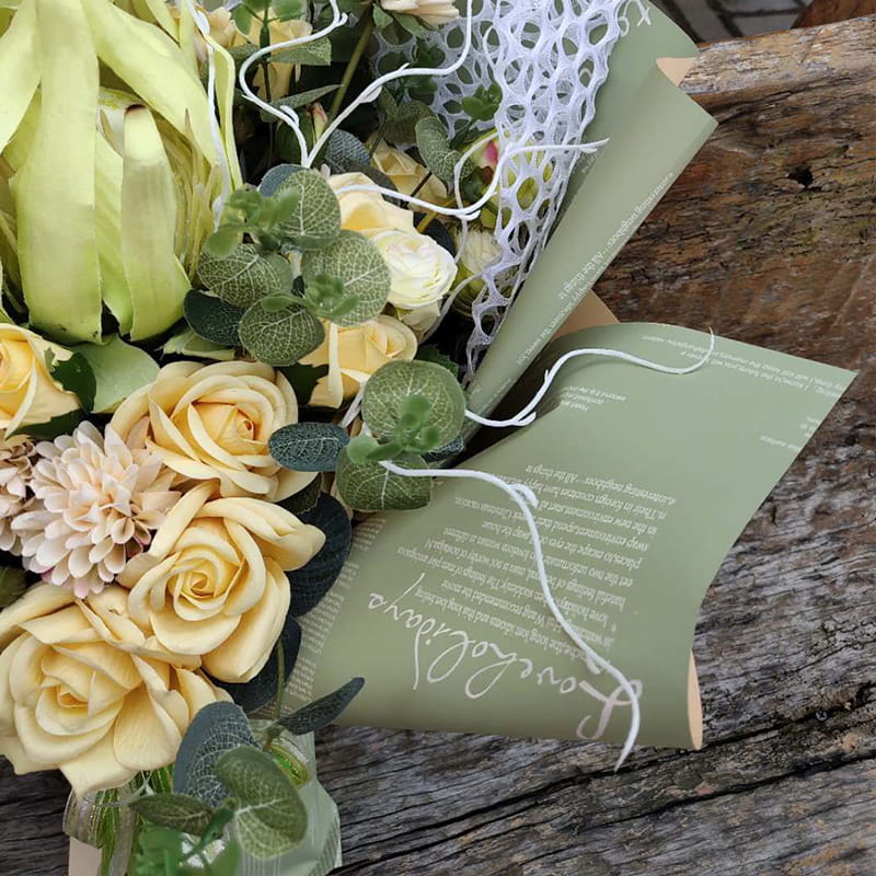MYHC-20 Hârtie de decorare în limba engleză Ouya Hârtie Pearl Film Hârtie de ambalaj flori