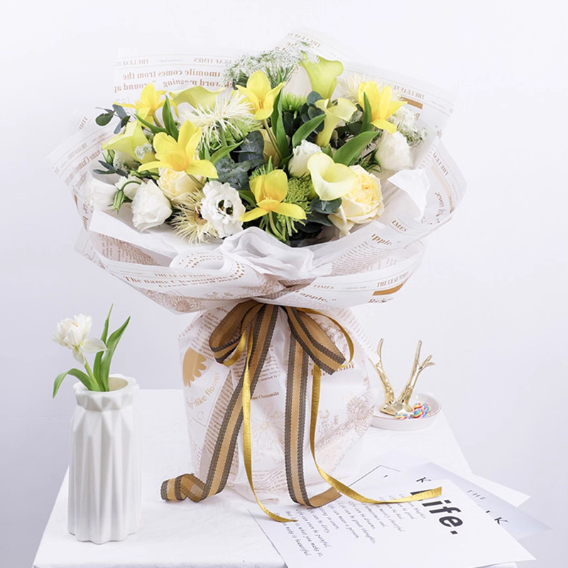 MYHC-52 Herb Golden Light Mat Film 57×57cm (±2cm) Folie de ambalare din plastic pentru flori