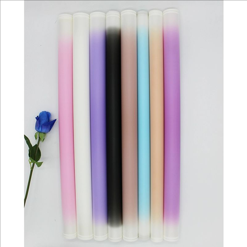 MYHC-54 Folie de ambalare cu flori din plastic, cu o singură față, cu marginea liniei albe, cu gradient