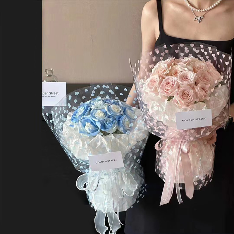 MYHC-62 Even Love Decoration Hârtie de împachetat cu flori OPP transparentă
