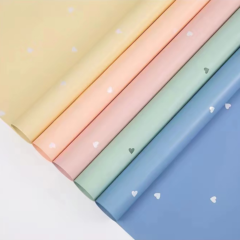 MYHC-63 Little Love Decoration Film Pearlescent Film de ambalare cu flori de bumbac Bopp
