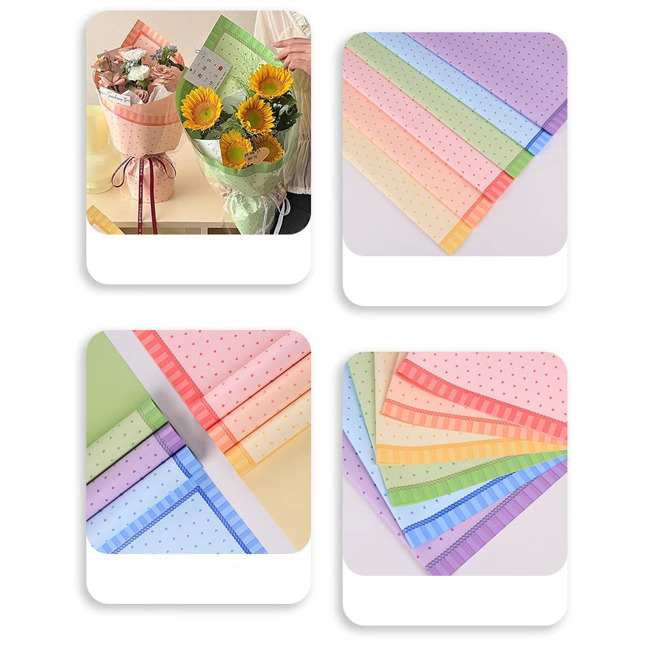 MYHC-65 Film de ambalare cu flori din plastic pentru rochie prințesă de culoare strălucitoare