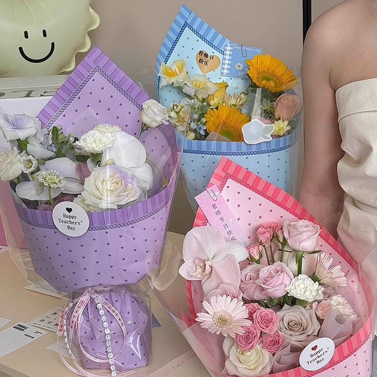 MYHC-65 Film de ambalare cu flori din plastic pentru rochie prințesă de culoare strălucitoare
