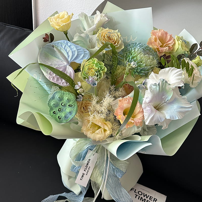 MYHC-66 Macaron Gradient Color Hârtie de împachetat cu flori rezistente la apă