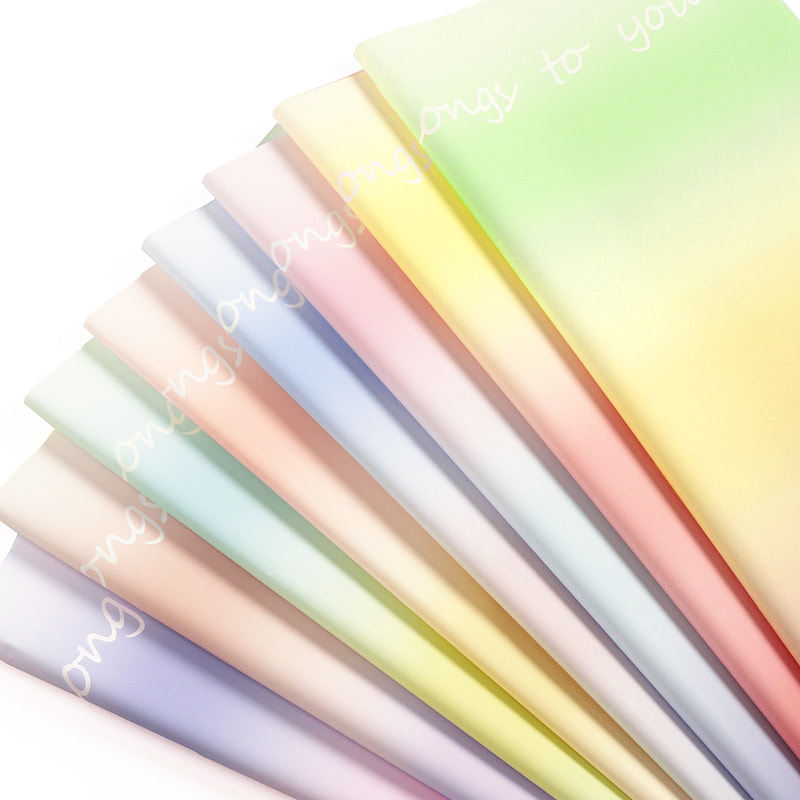 MYHC-66 Macaron Gradient Color Hârtie de împachetat cu flori rezistente la apă