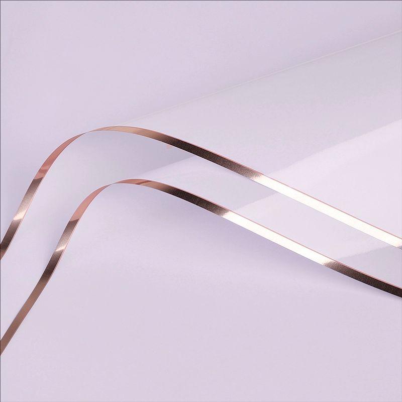 MYHC-72 Film transparent pentru ambalaj flori, culoare solidă, margine aurie