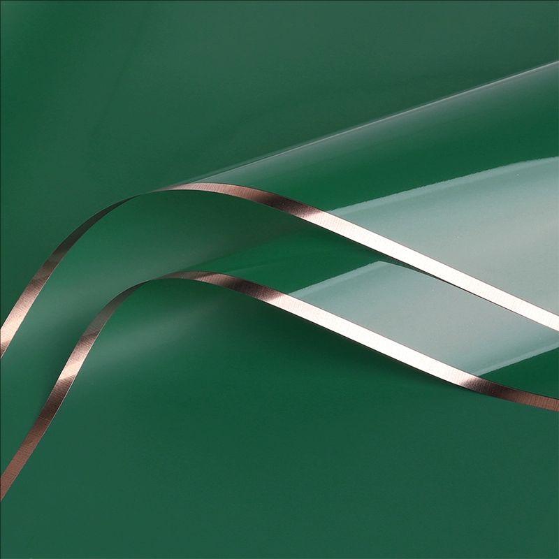 MYHC-72 Film transparent pentru ambalaj flori, culoare solidă, margine aurie