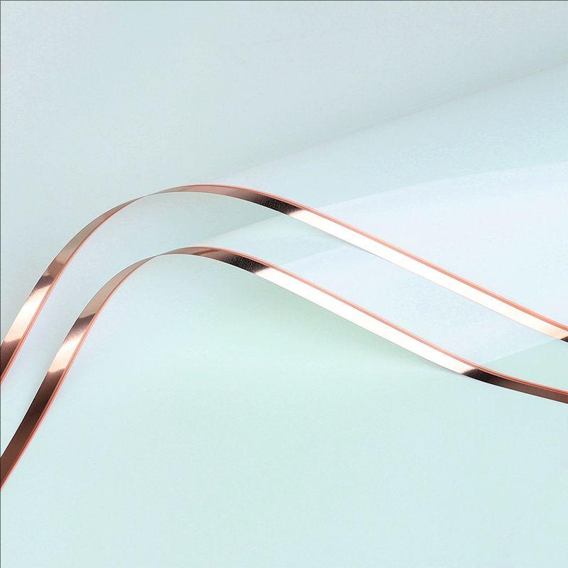 MYHC-72 Film transparent pentru ambalaj flori, culoare solidă, margine aurie