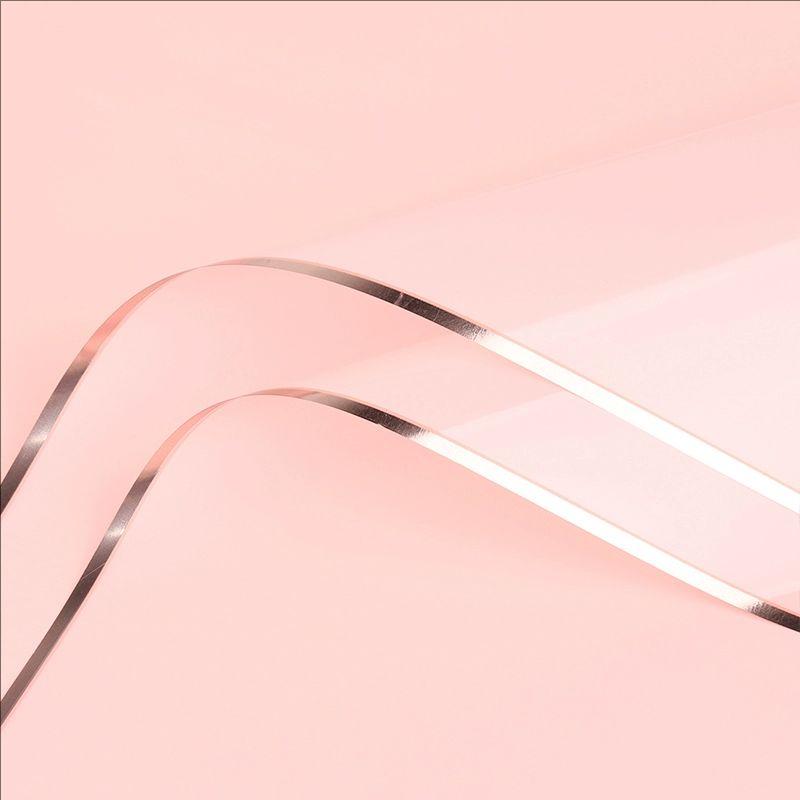 MYHC-72 Film transparent pentru ambalaj flori, culoare solidă, margine aurie