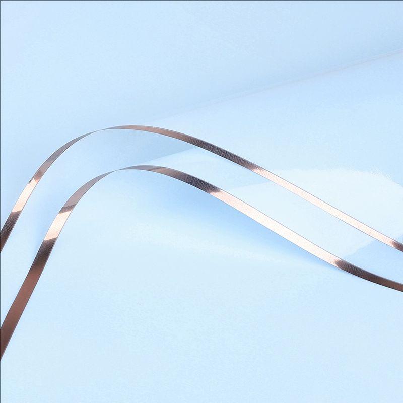 MYHC-72 Film transparent pentru ambalaj flori, culoare solidă, margine aurie