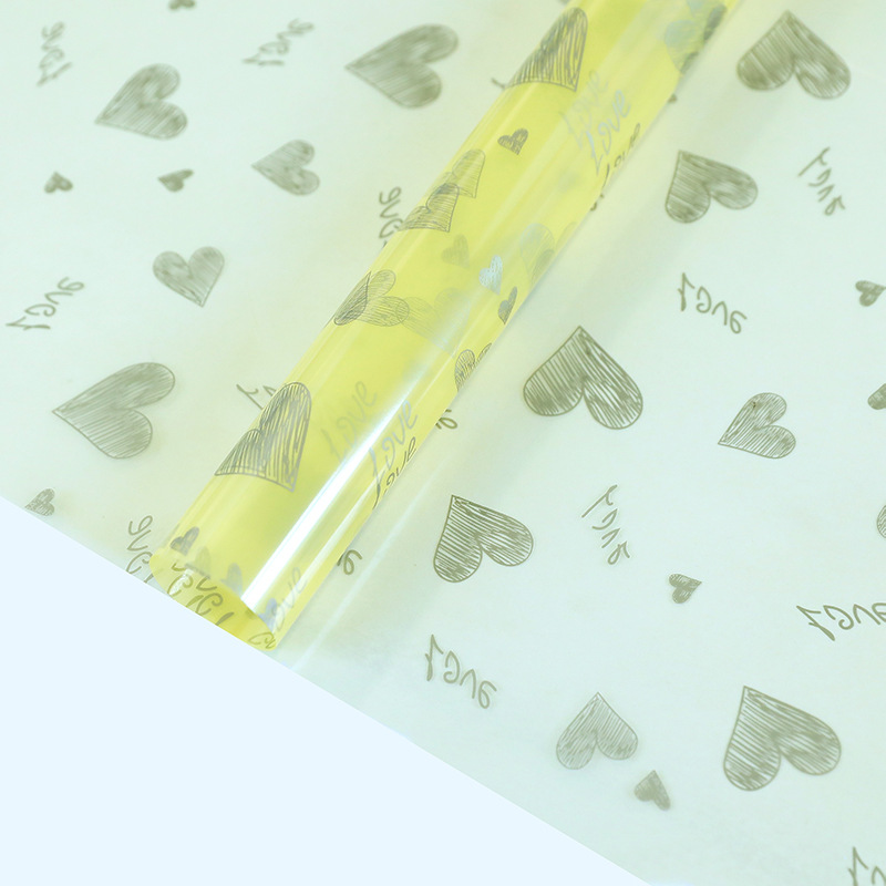 Love Print Design Floral Hârtie de ambalaj impermeabilă, îngroșată, acoperită cu o singură față