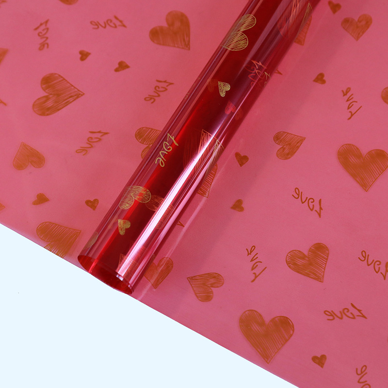 Love Print Design Floral Hârtie de ambalaj impermeabilă, îngroșată, acoperită cu o singură față