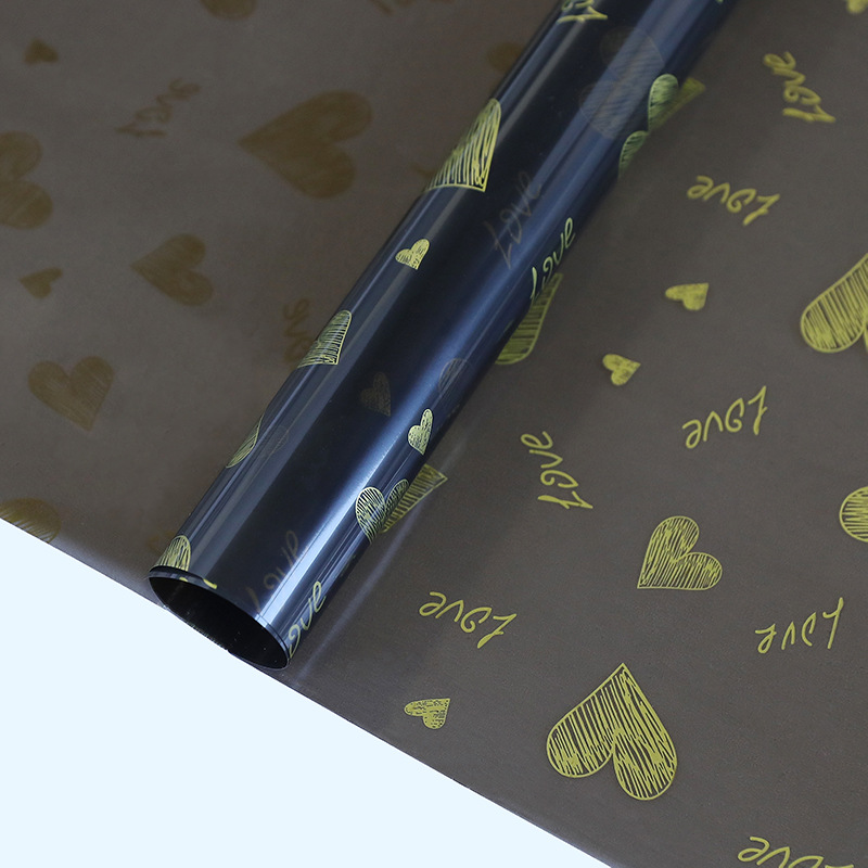 Love Print Design Floral Hârtie de ambalaj impermeabilă, îngroșată, acoperită cu o singură față