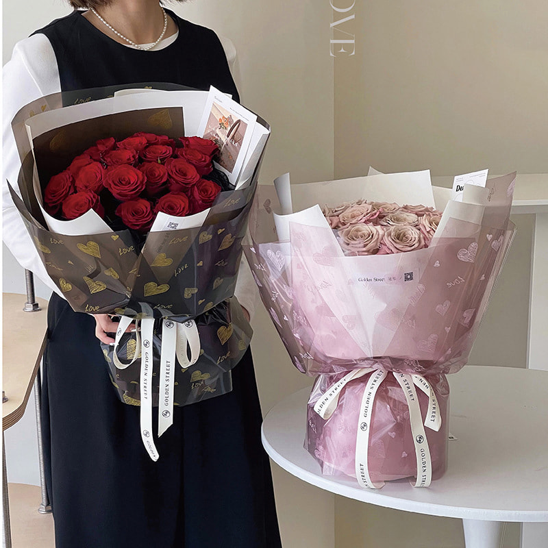 Love Print Design Floral Hârtie de ambalaj impermeabilă, îngroșată, acoperită cu o singură față