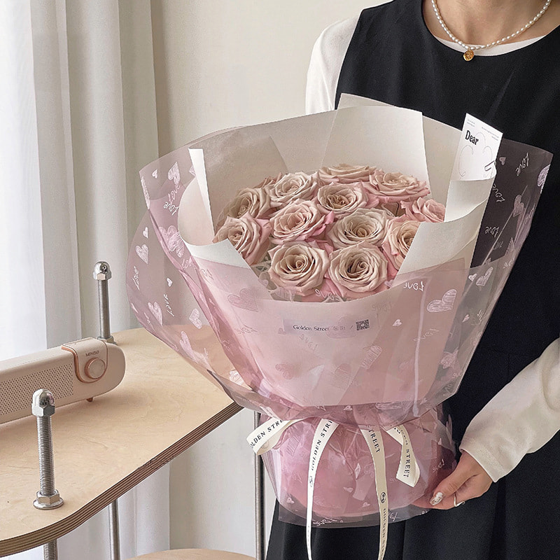 Love Print Design Floral Hârtie de ambalaj impermeabilă, îngroșată, acoperită cu o singură față
