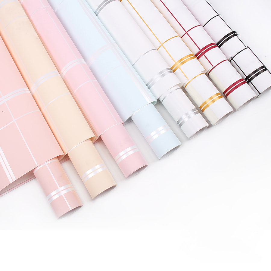 Eight-color checkered line flower wrapping paper