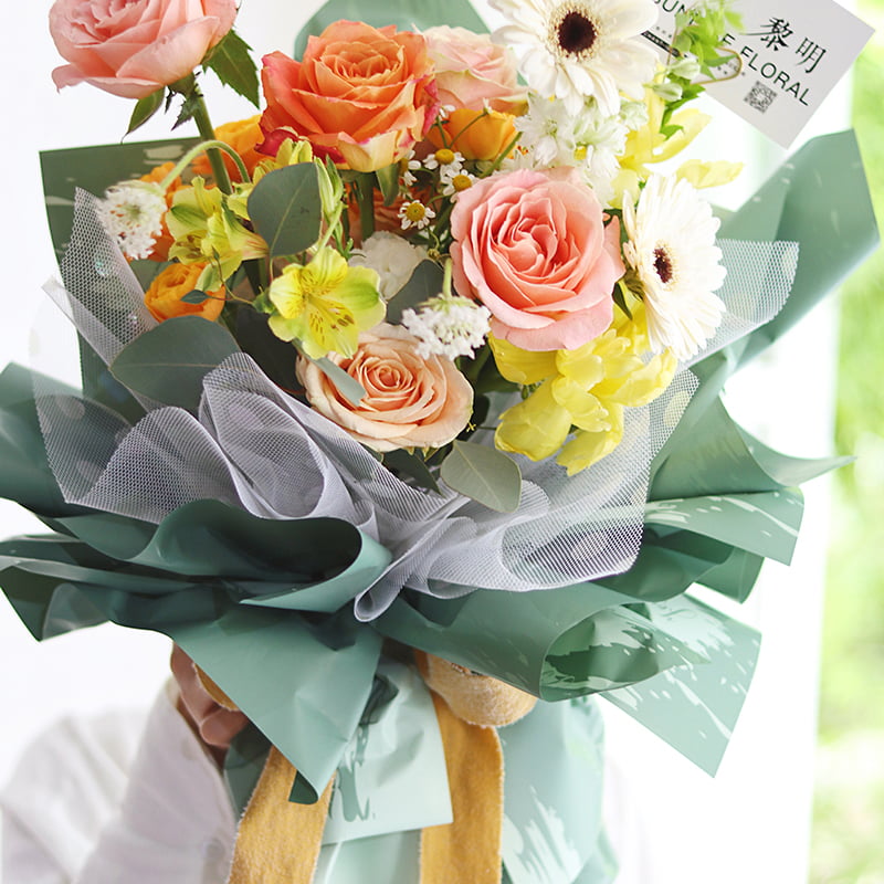 Hârtie de flori din plastic cu model de marmură rezistentă la apă